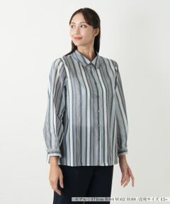 Leilian PLUS HOUSE / レリアンプラスハウス シャツ・ブラウス | ストライプブラウス【Leilian WHITE LABEL】