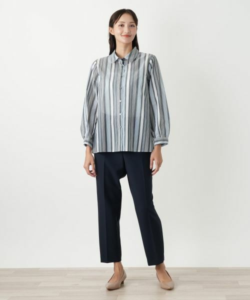 Leilian PLUS HOUSE / レリアンプラスハウス シャツ・ブラウス | ストライプブラウス【Leilian WHITE LABEL】 | 詳細1