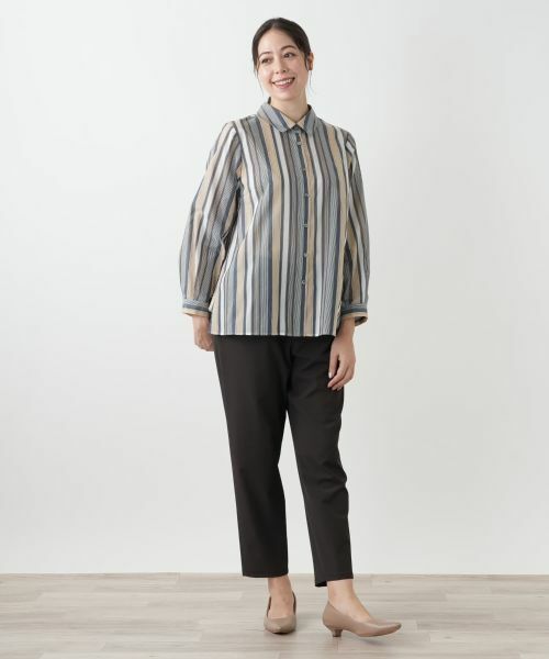 Leilian PLUS HOUSE / レリアンプラスハウス シャツ・ブラウス | ストライプブラウス【Leilian WHITE LABEL】 | 詳細4