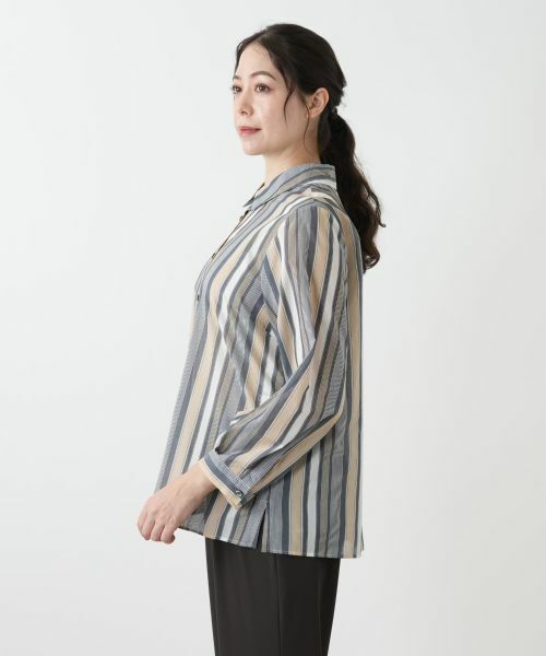 Leilian PLUS HOUSE / レリアンプラスハウス シャツ・ブラウス | ストライプブラウス【Leilian WHITE LABEL】 | 詳細8