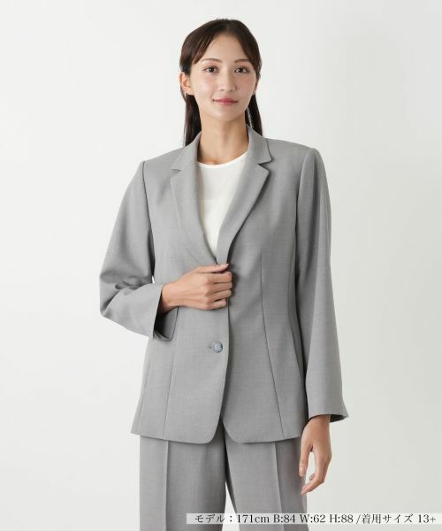 Leilian PLUS HOUSE/レリアンプラスハウス ブレザー グレー 13+ Leilian PLUS HOUSE/レリアンプラスハウス ブレザー グレー 13+