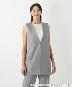 Leilian PLUS HOUSE / レリアンプラスハウス テーラードジャケット | Vネックロングベスト