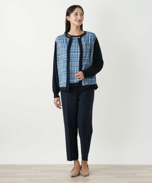 Leilian PLUS HOUSE / レリアンプラスハウス カーディガン・ボレロ | チェック柄カーディガン | 詳細1