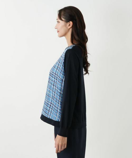 Leilian PLUS HOUSE / レリアンプラスハウス ニット・セーター | チェック切替ニット | 詳細5
