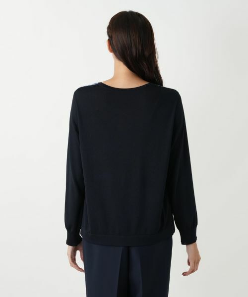 Leilian PLUS HOUSE / レリアンプラスハウス ニット・セーター | チェック切替ニット | 詳細6