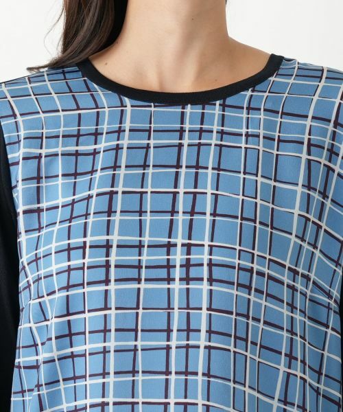 Leilian PLUS HOUSE / レリアンプラスハウス ニット・セーター | チェック切替ニット | 詳細7