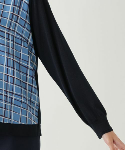 Leilian PLUS HOUSE / レリアンプラスハウス ニット・セーター | チェック切替ニット | 詳細9