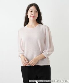 Leilian PLUS HOUSE / レリアンプラスハウス ニット・セーター | 編地切替クルーネックニット