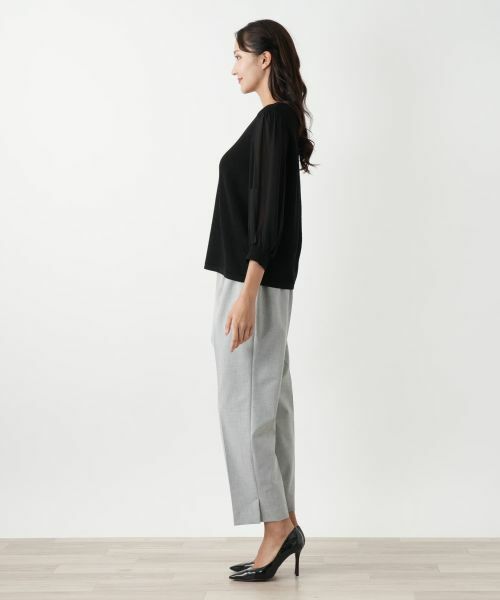 Leilian PLUS HOUSE / レリアンプラスハウス ニット・セーター | 編地切替クルーネックニット | 詳細2