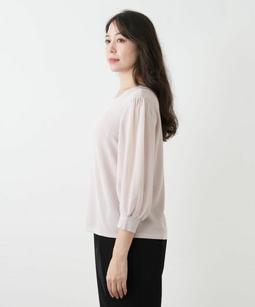 Leilian PLUS HOUSE / レリアンプラスハウス ニット・セーター | 編地切替クルーネックニット | 詳細8