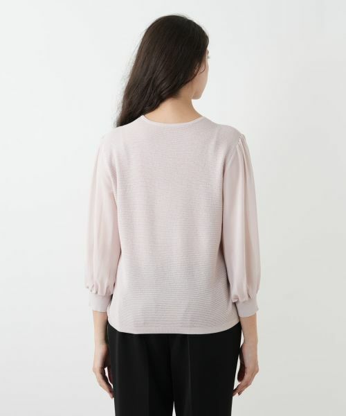 Leilian PLUS HOUSE / レリアンプラスハウス ニット・セーター | 編地切替クルーネックニット | 詳細9