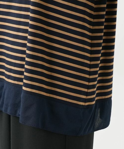 Leilian PLUS HOUSE / レリアンプラスハウス カットソー | 異素材切替ボーダーカットソー | 詳細13