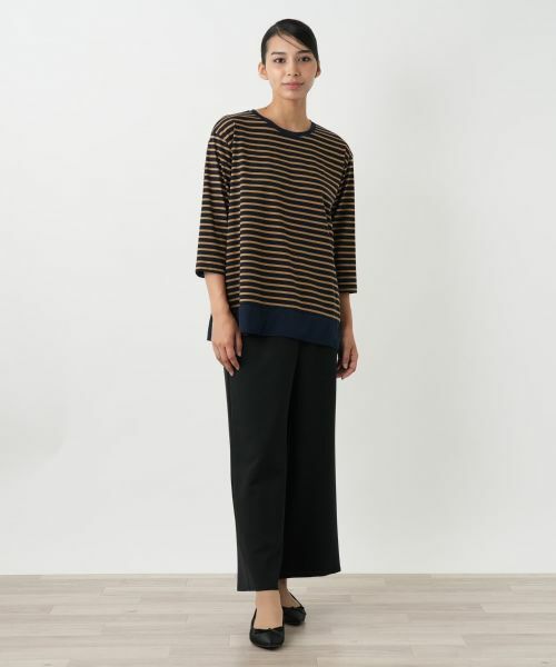 Leilian PLUS HOUSE / レリアンプラスハウス カットソー | 異素材切替ボーダーカットソー | 詳細4