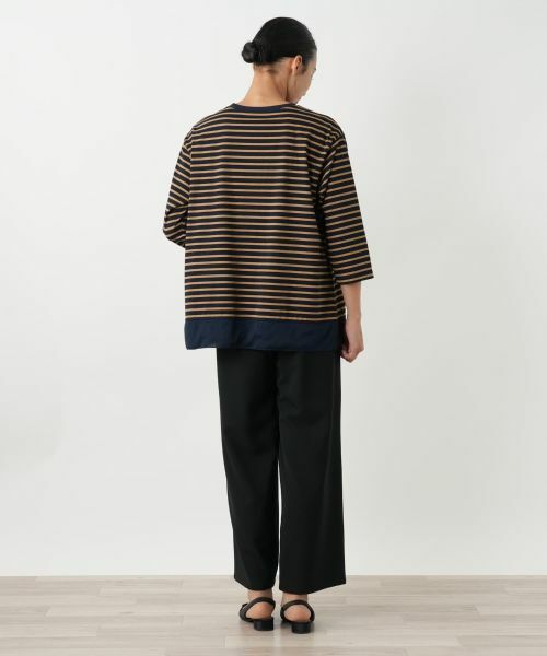 Leilian PLUS HOUSE / レリアンプラスハウス カットソー | 異素材切替ボーダーカットソー | 詳細6