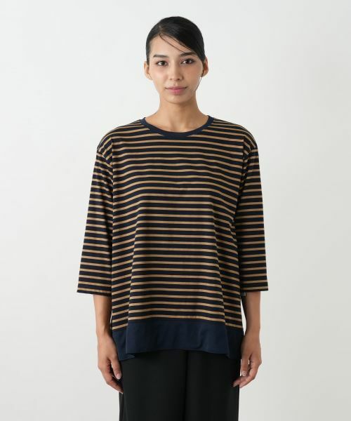 Leilian PLUS HOUSE / レリアンプラスハウス カットソー | 異素材切替ボーダーカットソー | 詳細7