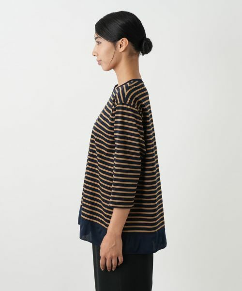 Leilian PLUS HOUSE / レリアンプラスハウス カットソー | 異素材切替ボーダーカットソー | 詳細8