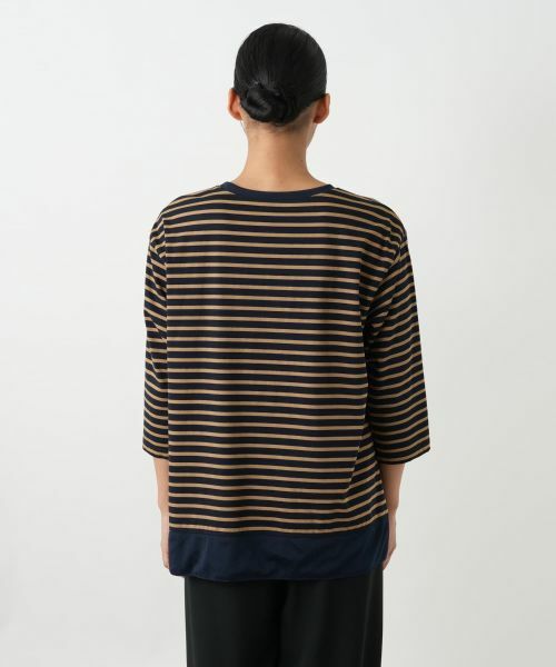 Leilian PLUS HOUSE / レリアンプラスハウス カットソー | 異素材切替ボーダーカットソー | 詳細9