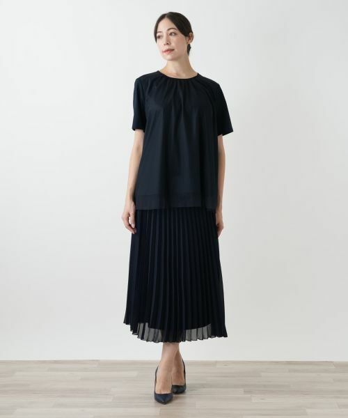 Leilian PLUS HOUSE / レリアンプラスハウス カットソー | チュールレイヤードカットソー | 詳細1