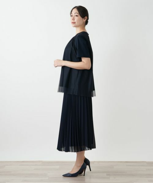 Leilian PLUS HOUSE / レリアンプラスハウス カットソー | チュールレイヤードカットソー | 詳細2