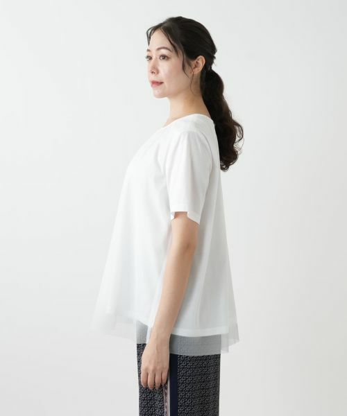 Leilian PLUS HOUSE / レリアンプラスハウス カットソー | チュールレイヤードカットソー | 詳細8