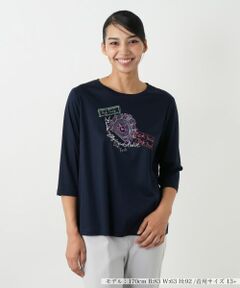 Leilian PLUS HOUSE / レリアンプラスハウス カットソー | 刺繍プリントカットソー