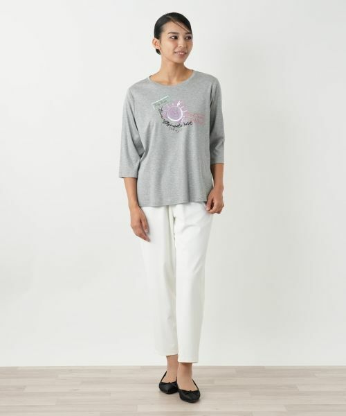 Leilian PLUS HOUSE / レリアンプラスハウス カットソー | 刺繍プリントカットソー | 詳細1