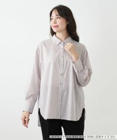 Leilian PLUS HOUSE / レリアンプラスハウス シャツ・ブラウス | ストライプブラウス【SOMELOS】