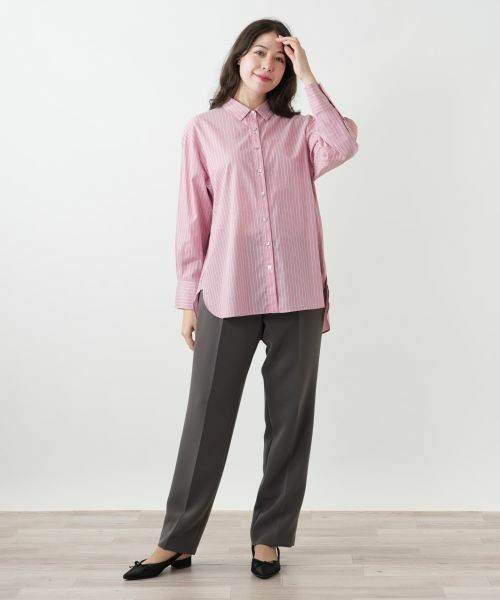 Leilian PLUS HOUSE / レリアンプラスハウス シャツ・ブラウス | ストライプブラウス【SOMELOS】 | 詳細1