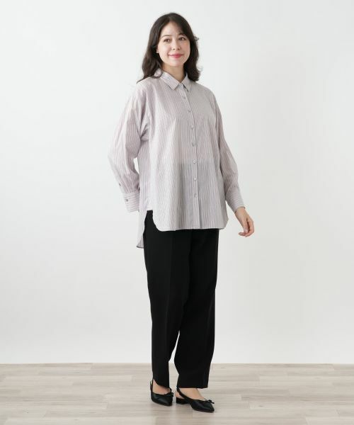 Leilian PLUS HOUSE / レリアンプラスハウス シャツ・ブラウス | ストライプブラウス【SOMELOS】 | 詳細4