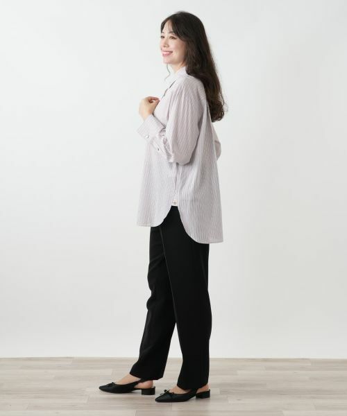 Leilian PLUS HOUSE / レリアンプラスハウス シャツ・ブラウス | ストライプブラウス【SOMELOS】 | 詳細5
