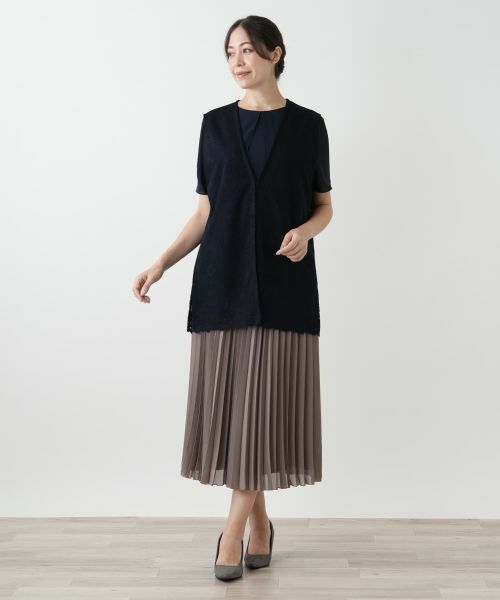 Leilian PLUS HOUSE / レリアンプラスハウス テーラードジャケット | 総レースベスト【Leilian WHITE LABEL】 | 詳細4