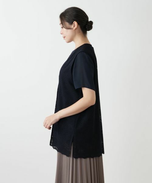 Leilian PLUS HOUSE / レリアンプラスハウス テーラードジャケット | 総レースベスト【Leilian WHITE LABEL】 | 詳細8