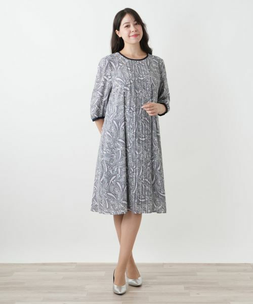 Leilian PLUS HOUSE / レリアンプラスハウス ドレス | プリーツプリントワンピース【Leilian WHITE LABEL】 | 詳細1