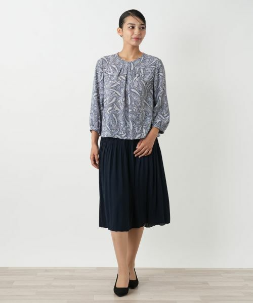 Leilian PLUS HOUSE / レリアンプラスハウス シャツ・ブラウス | プリント七分袖ブラウス【Leilian WHITE LABEL】 | 詳細1