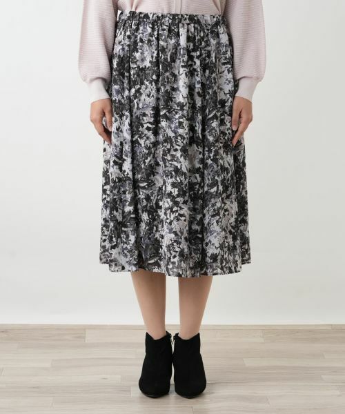 Leilian PLUS HOUSE / レリアンプラスハウス ミニ・ひざ丈スカート | プリントフレアスカート【Leilian WHITE LABEL】 | 詳細7