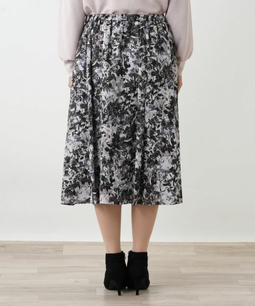 Leilian PLUS HOUSE / レリアンプラスハウス ミニ・ひざ丈スカート | プリントフレアスカート【Leilian WHITE LABEL】 | 詳細9