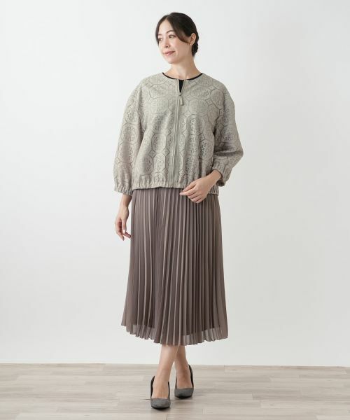 Leilian PLUS HOUSE / レリアンプラスハウス その他アウター | ノーカラーブルゾン【Leilian WHITE LABEL】 | 詳細1