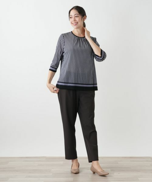 Leilian PLUS HOUSE / レリアンプラスハウス カットソー | 幾何学柄カットソー【Leilian WHITE LABEL】 | 詳細1