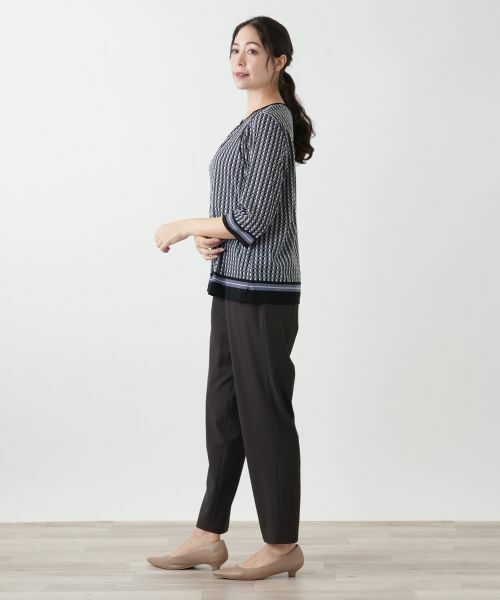 Leilian PLUS HOUSE / レリアンプラスハウス カットソー | 幾何学柄カットソー【Leilian WHITE LABEL】 | 詳細2