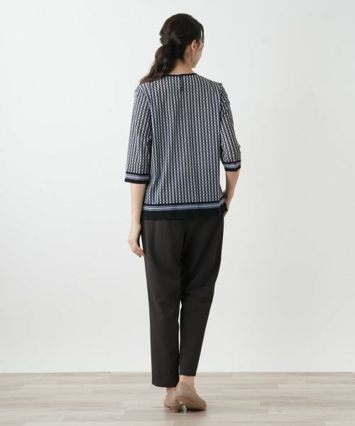 Leilian PLUS HOUSE / レリアンプラスハウス カットソー | 幾何学柄カットソー【Leilian WHITE LABEL】 | 詳細3