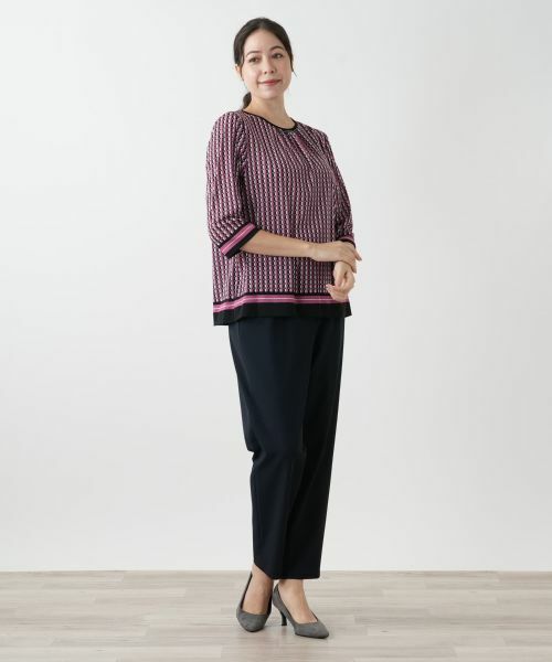 Leilian PLUS HOUSE / レリアンプラスハウス カットソー | 幾何学柄カットソー【Leilian WHITE LABEL】 | 詳細4