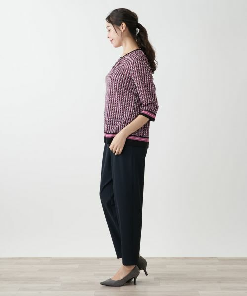 Leilian PLUS HOUSE / レリアンプラスハウス カットソー | 幾何学柄カットソー【Leilian WHITE LABEL】 | 詳細5