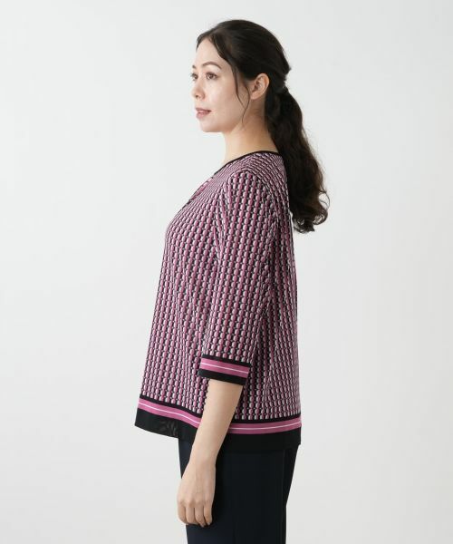 Leilian PLUS HOUSE / レリアンプラスハウス カットソー | 幾何学柄カットソー【Leilian WHITE LABEL】 | 詳細8