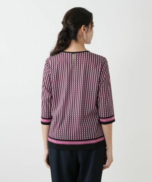 Leilian PLUS HOUSE / レリアンプラスハウス カットソー | 幾何学柄カットソー【Leilian WHITE LABEL】 | 詳細9