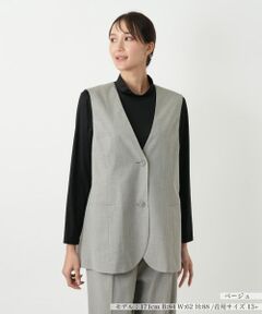 Leilian PLUS HOUSE / レリアンプラスハウス テーラードジャケット | Vネックベスト【Leilian WHITE LABEL】