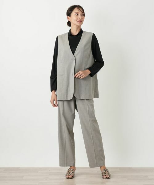 Leilian PLUS HOUSE / レリアンプラスハウス テーラードジャケット | Vネックベスト【Leilian WHITE LABEL】 | 詳細1