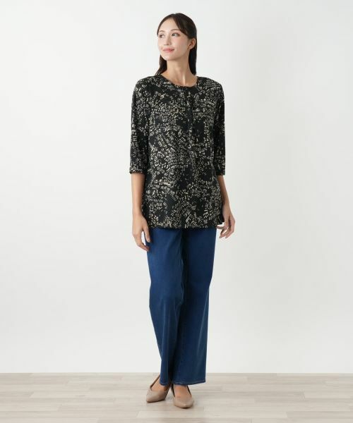 Leilian PLUS HOUSE / レリアンプラスハウス カットソー | プリントカットソー【プラス企画】 | 詳細1