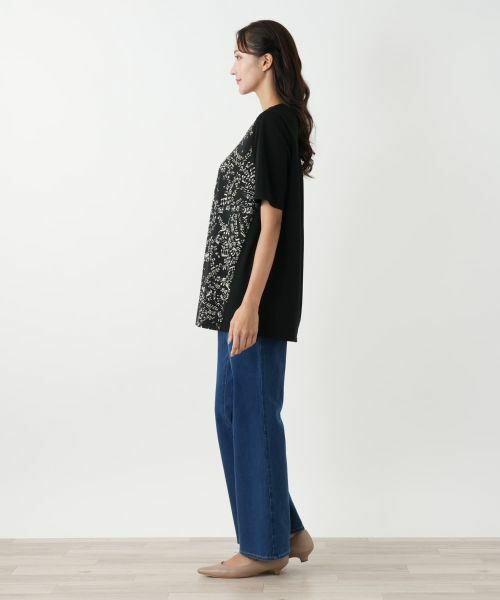 Leilian PLUS HOUSE / レリアンプラスハウス カットソー | プリント切替カットソー【プラス企画】 | 詳細2