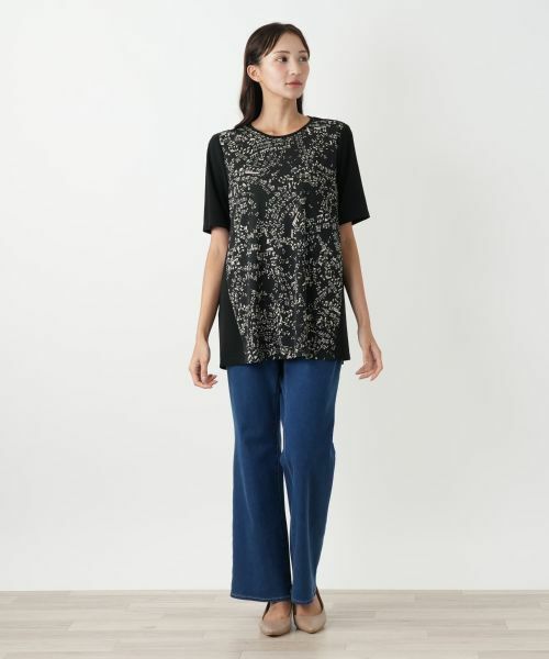 Leilian PLUS HOUSE / レリアンプラスハウス カットソー | プリント切替カットソー【プラス企画】 | 詳細3