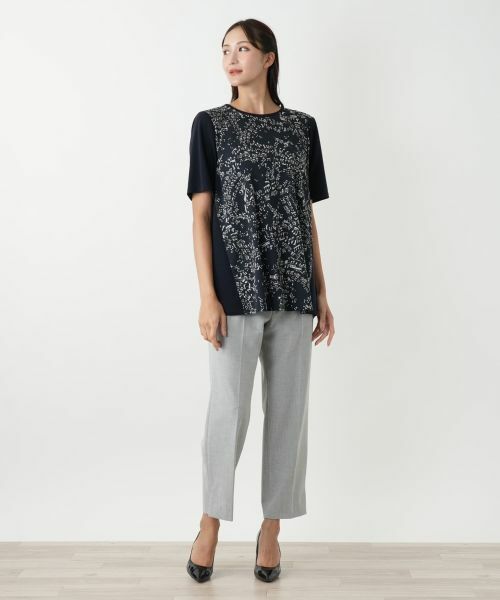 Leilian PLUS HOUSE / レリアンプラスハウス カットソー | プリント切替カットソー【プラス企画】 | 詳細4